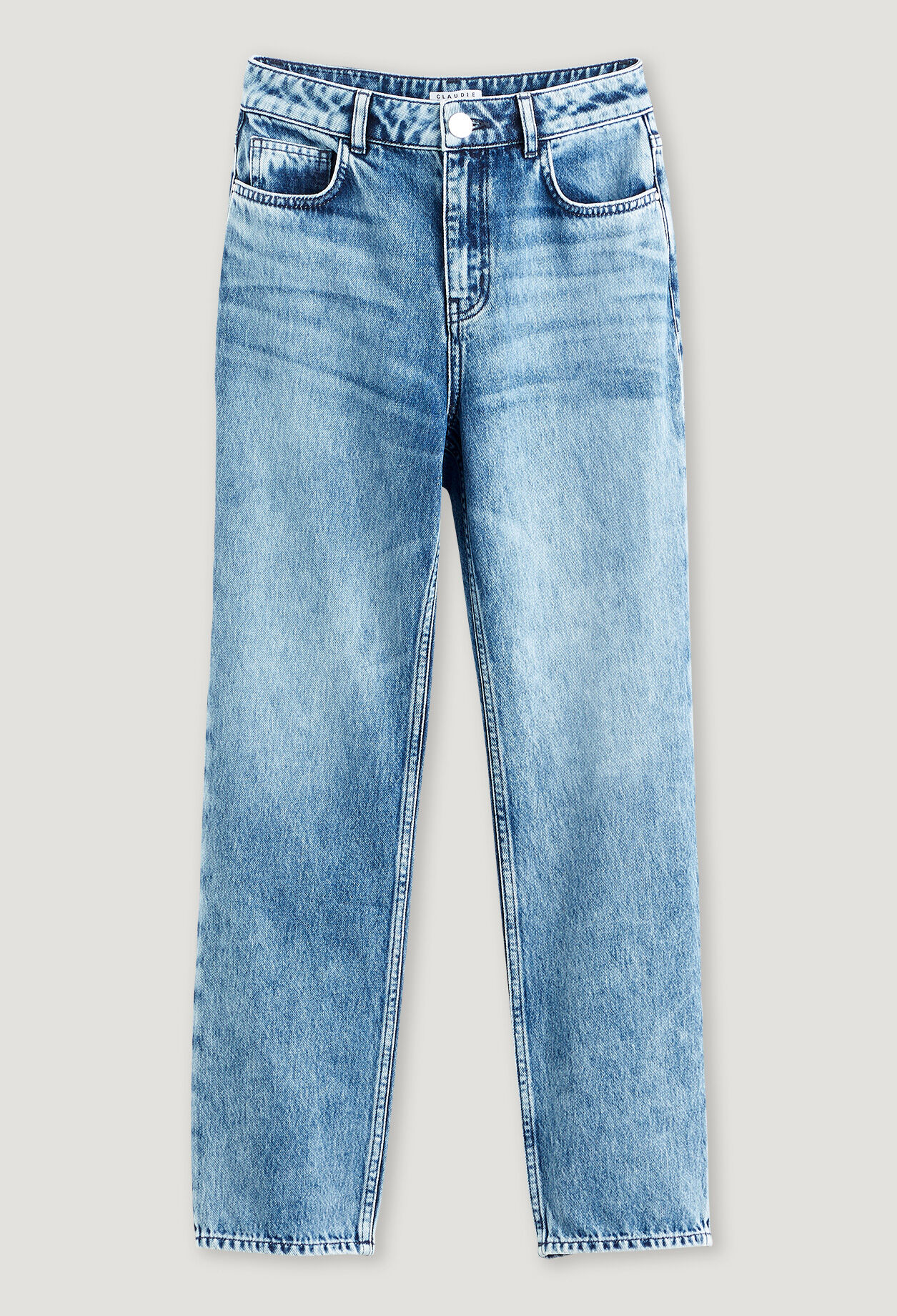 Straight fit faded jeans