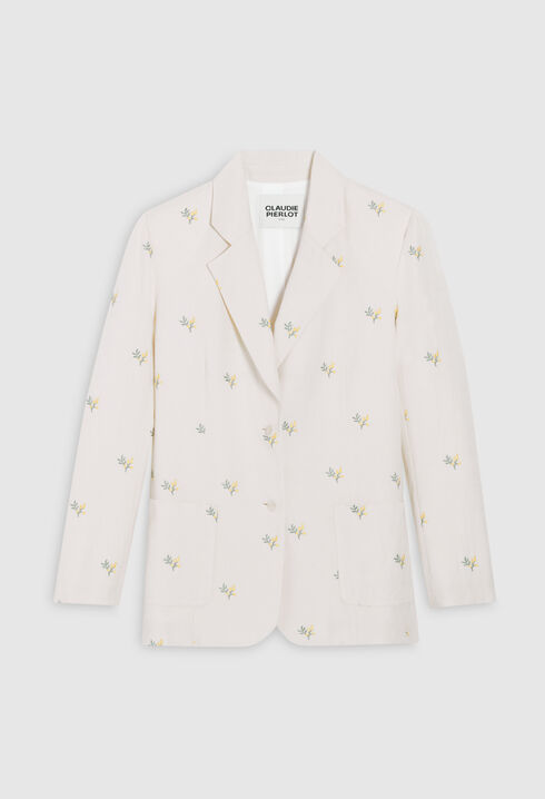 Suit jacket with mimosa pattern