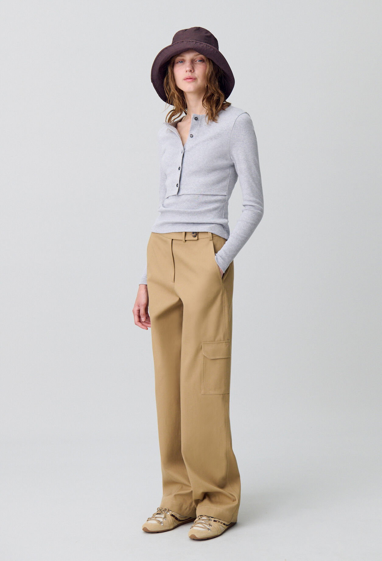 Cotton Cardigan T-Shirt Set