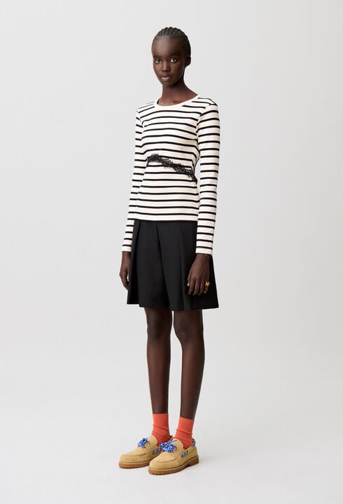 T-shirt marinière dentelle