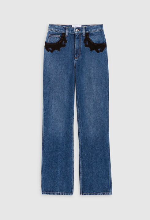 Mid blue western jeans