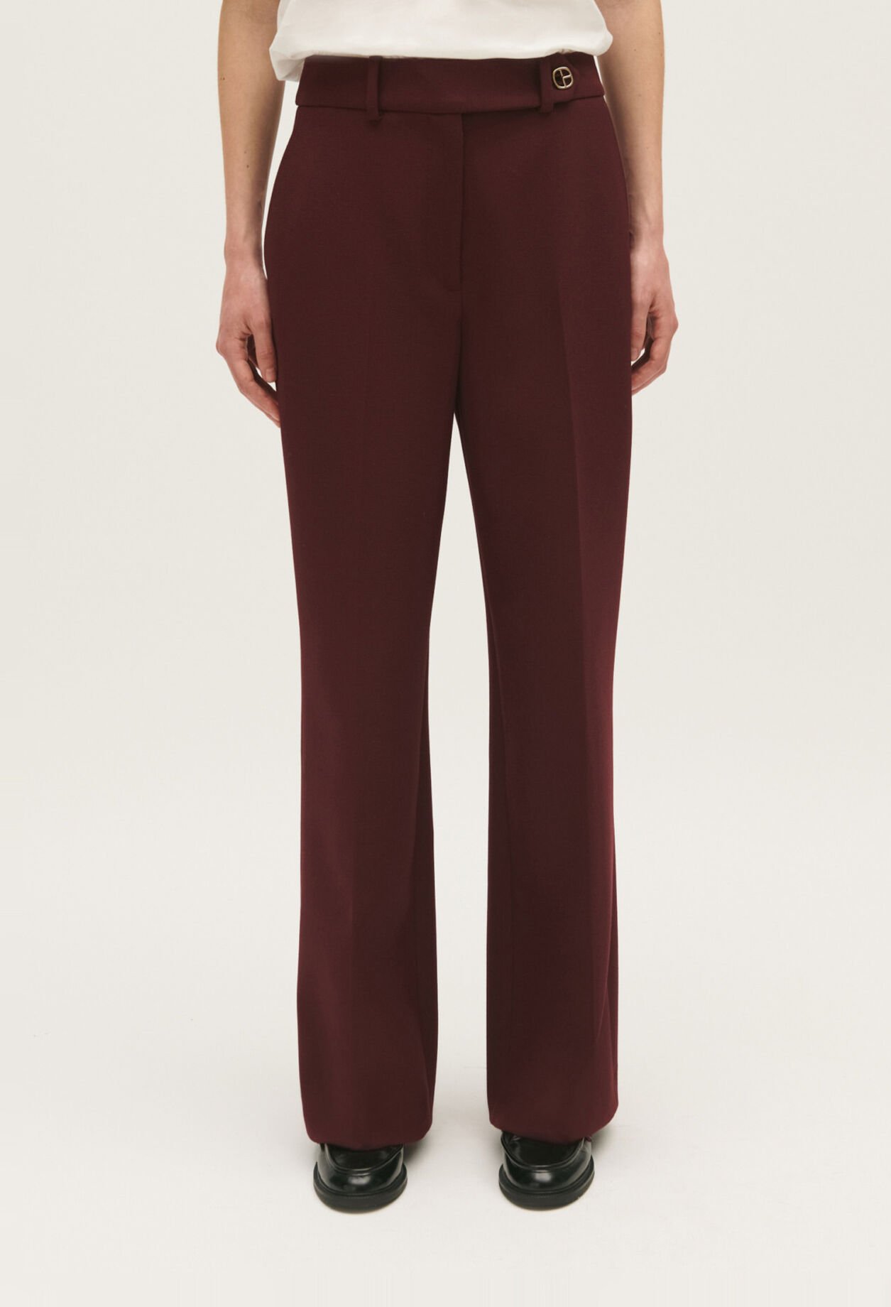 Pantalon droit bordeaux