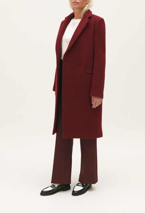 Mid-length wool blend coat