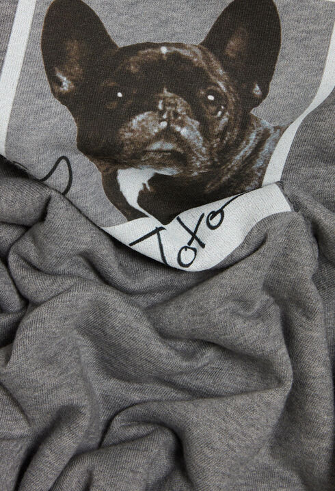 Sweatshirt capuche Jean Toto gris chiné