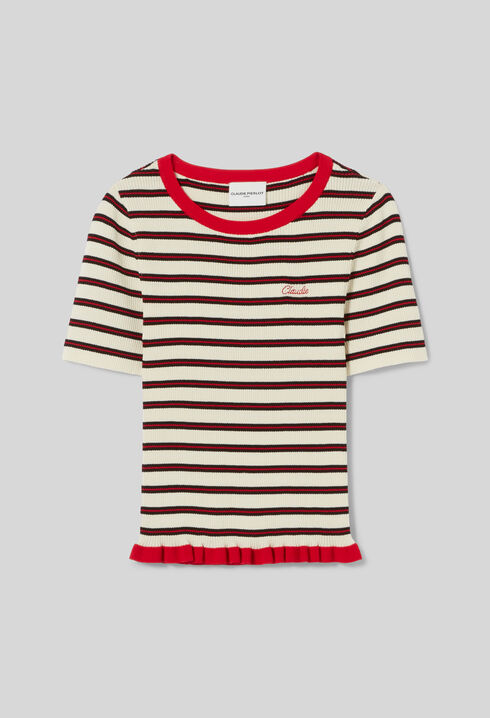 Tricolour striped T-shirt
