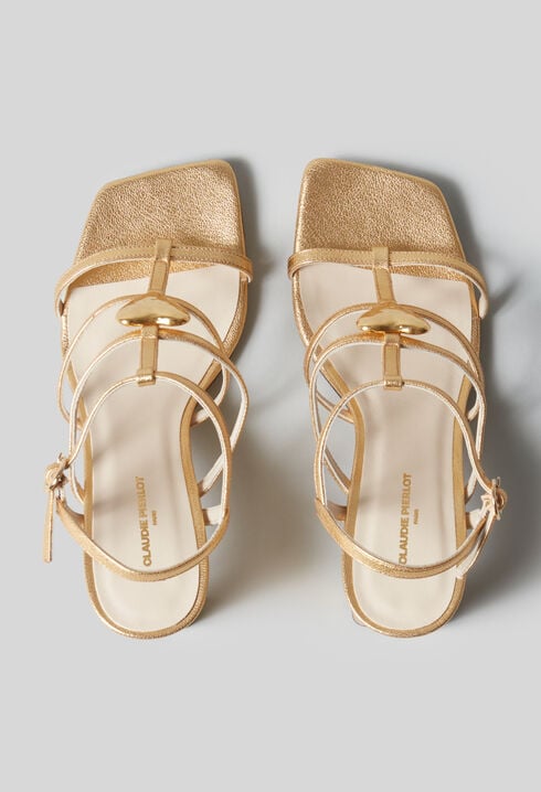 Sandales à talons cuir