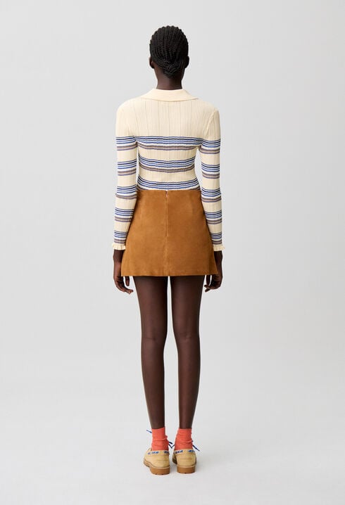 Suede mini skirt
