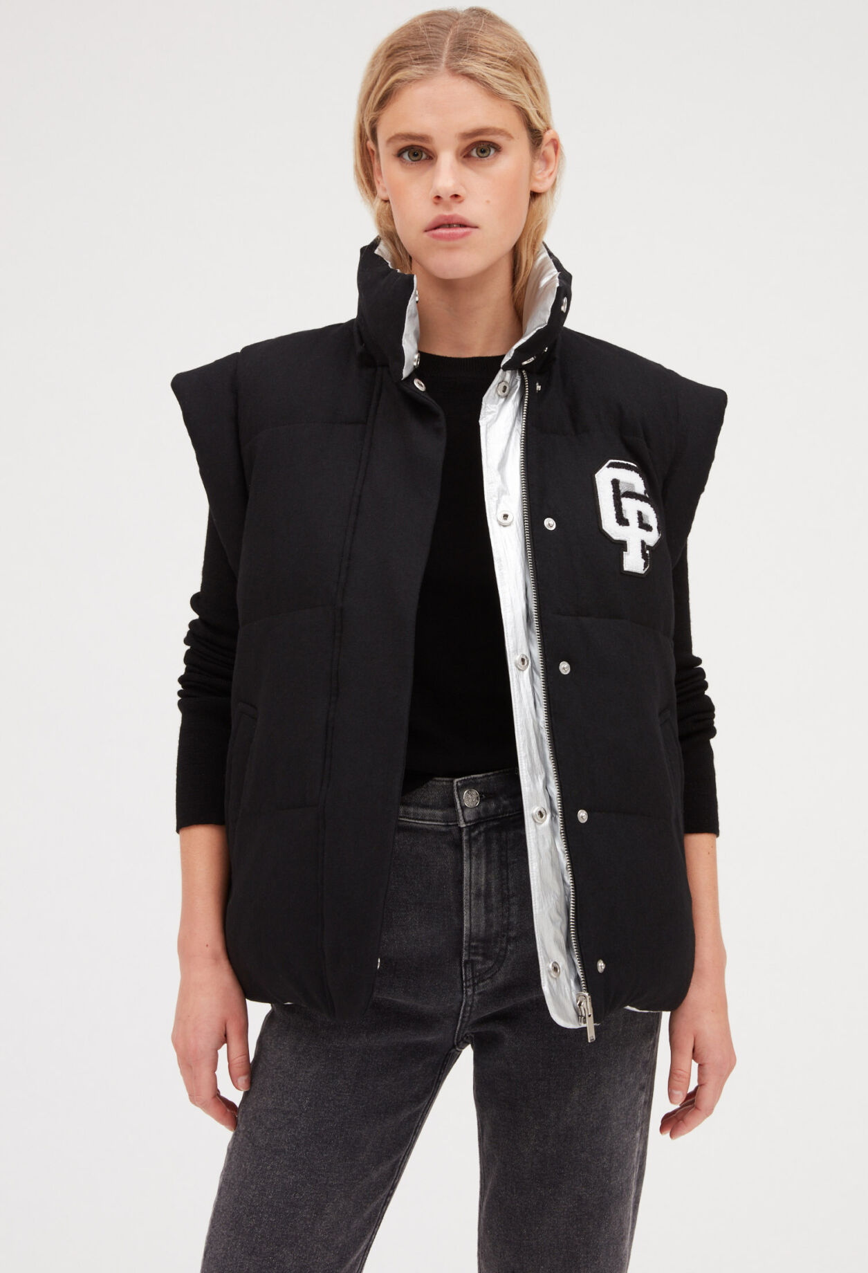 Two tone reversible puffer jacket