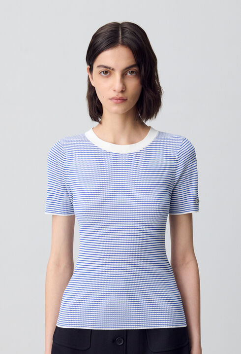 Fine-Knit Breton Stripe Top