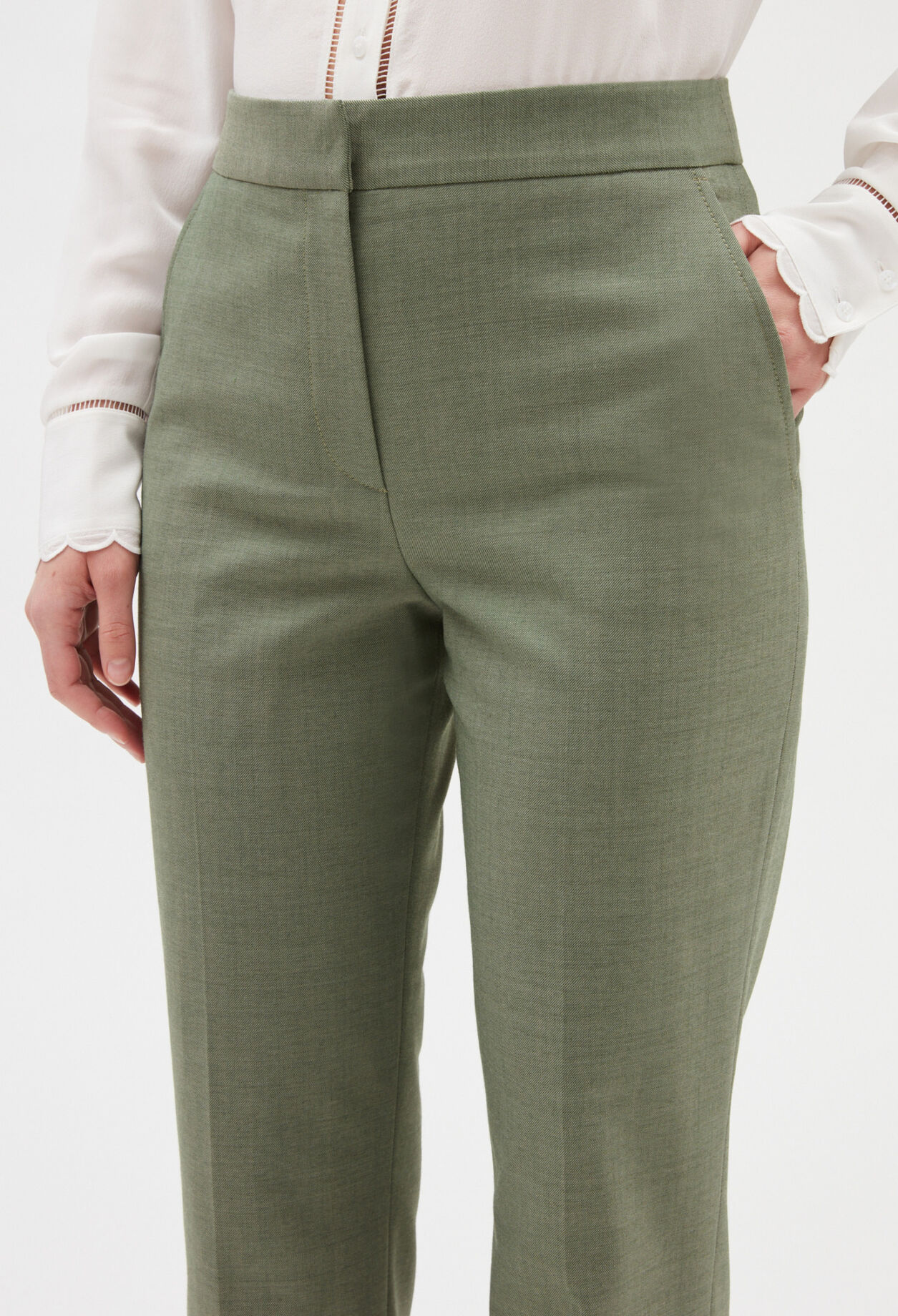 Pantalon tailleur kaki