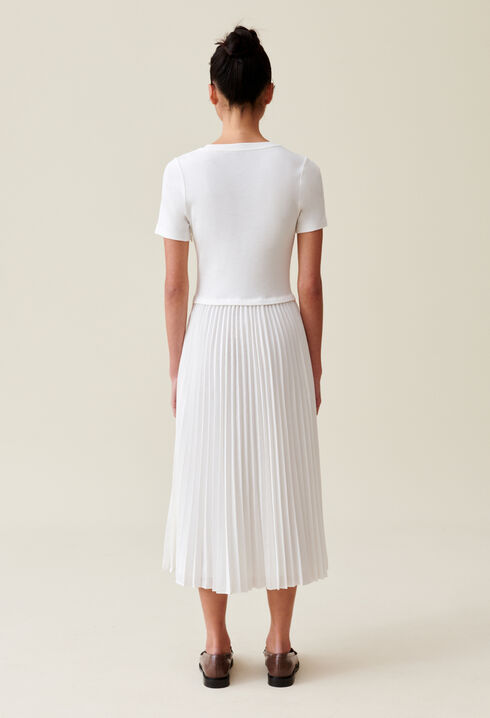 Twist Dual-Fabric Dress