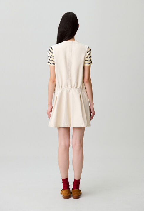 Flared light denim dress