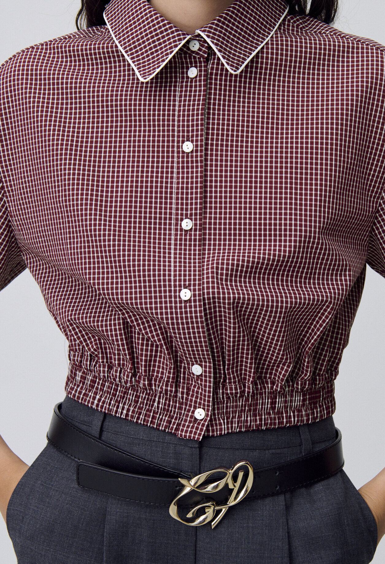 Chemise courte carreaux