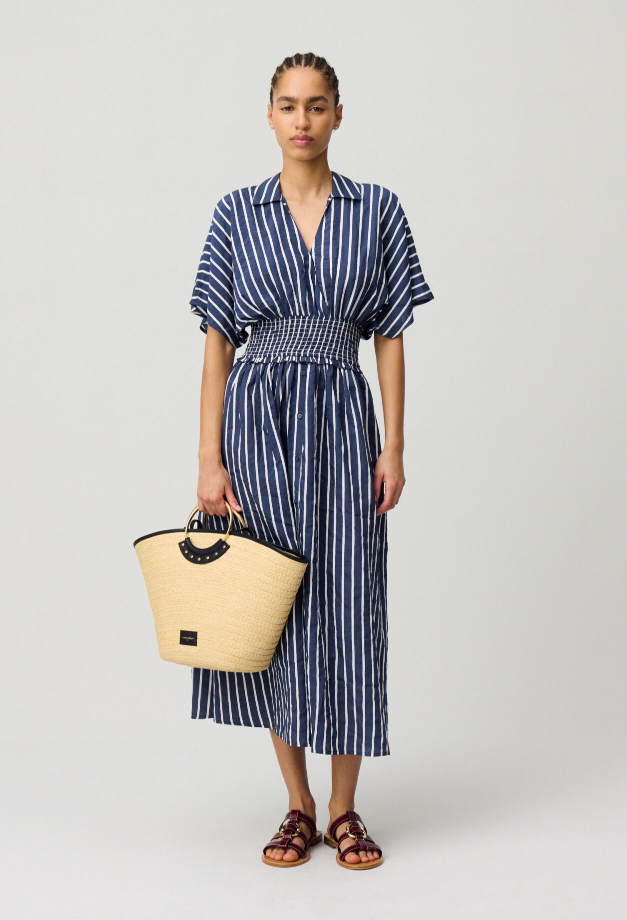 Striped wrap dress