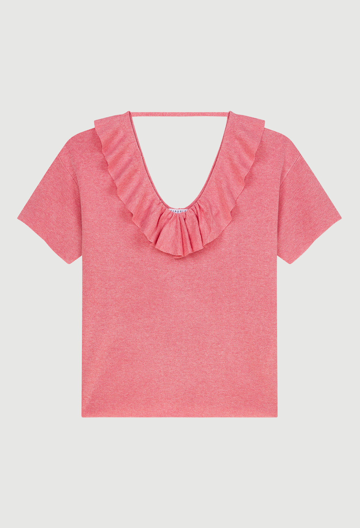 Short-sleeved ruffled jumper