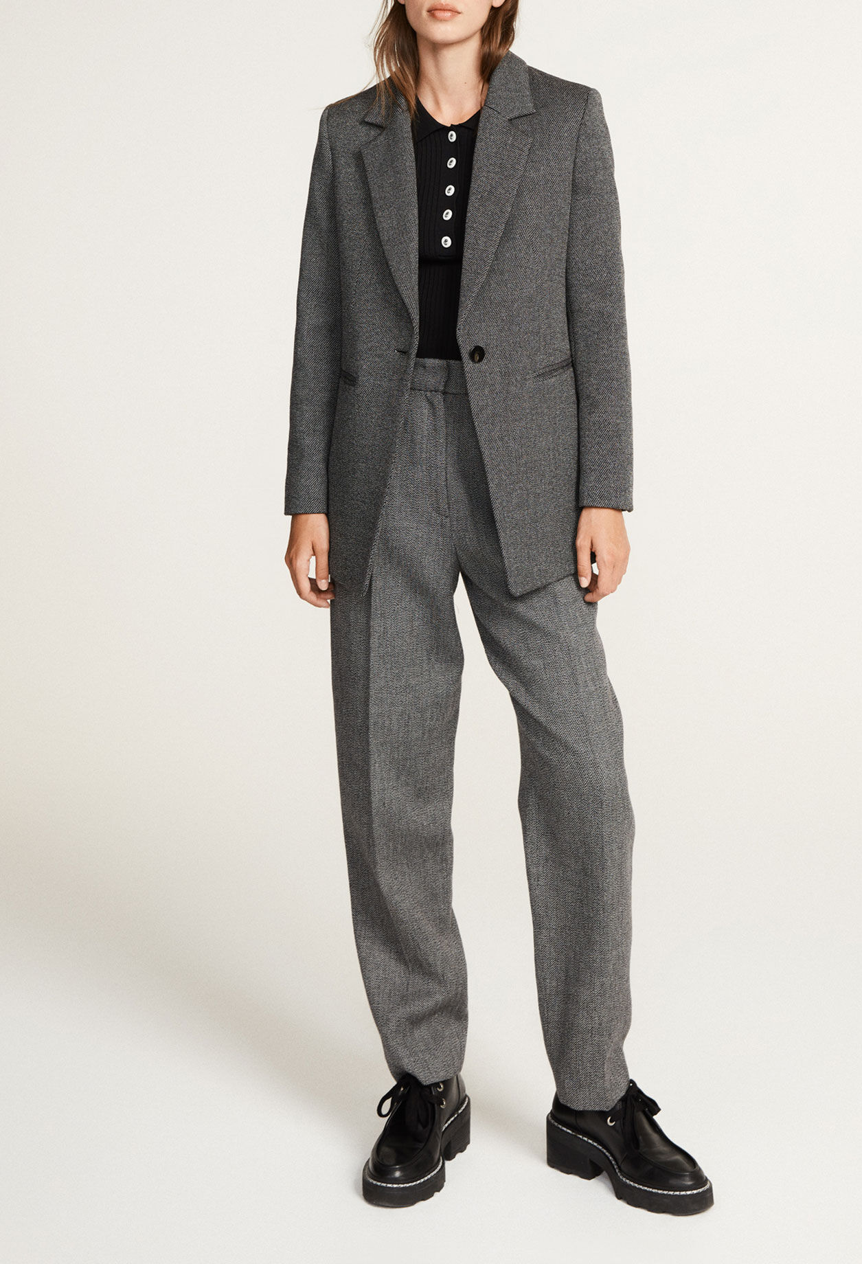 Grey suit trousers