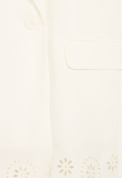 Veste tailleur lin mélangé écrue