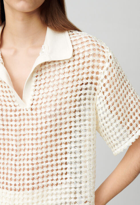 Top manches courtes crochet