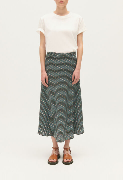 Patterned midi skirt