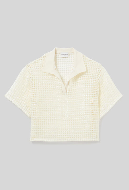 Top manches courtes crochet