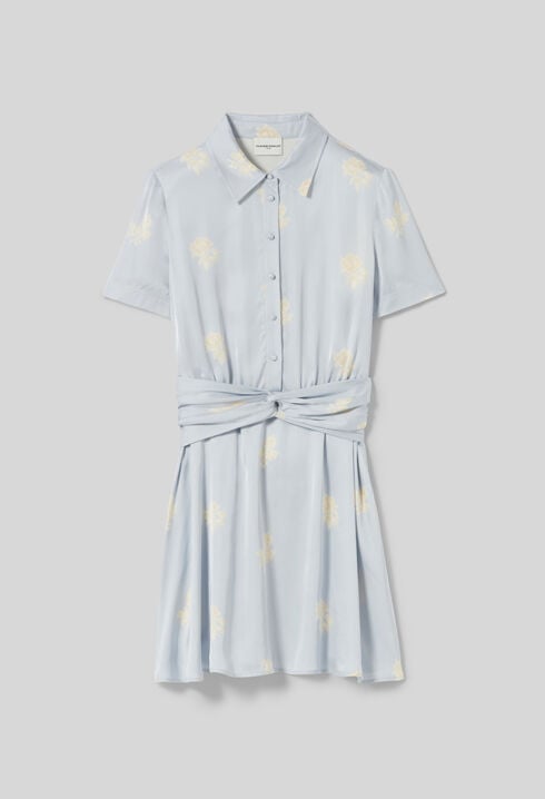 Robe satin fleurs