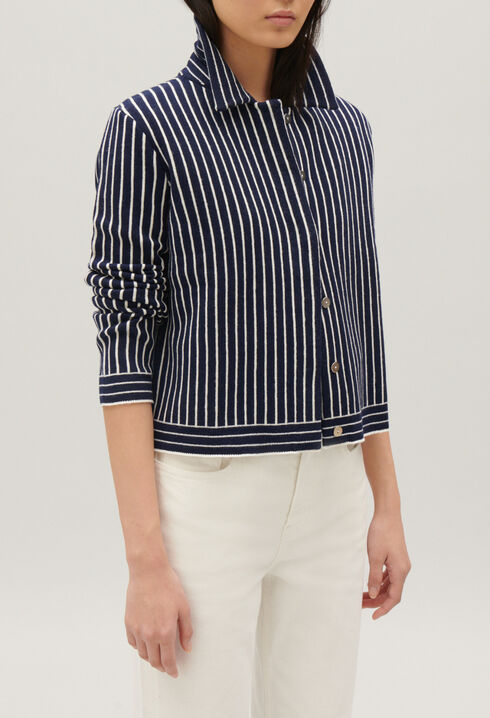 Stripy knit cardigan