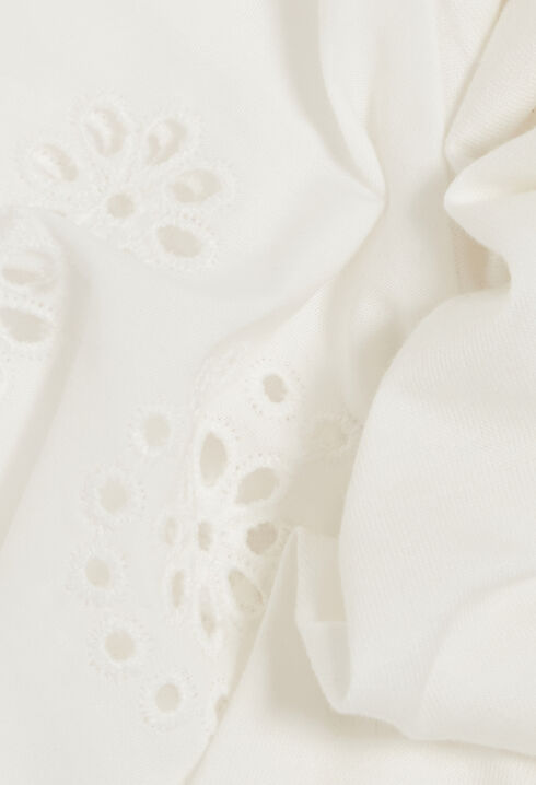 T-shirt coton broderie anglaise écru