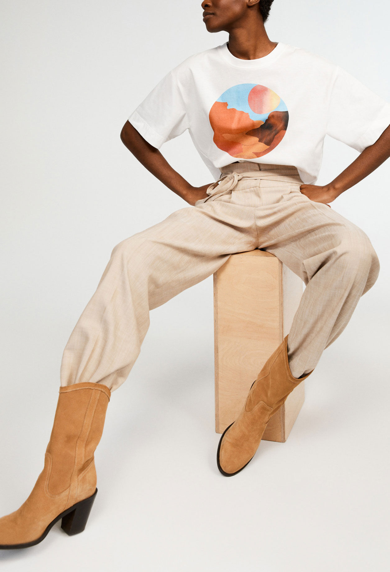 Cropped organic cotton T-shirt