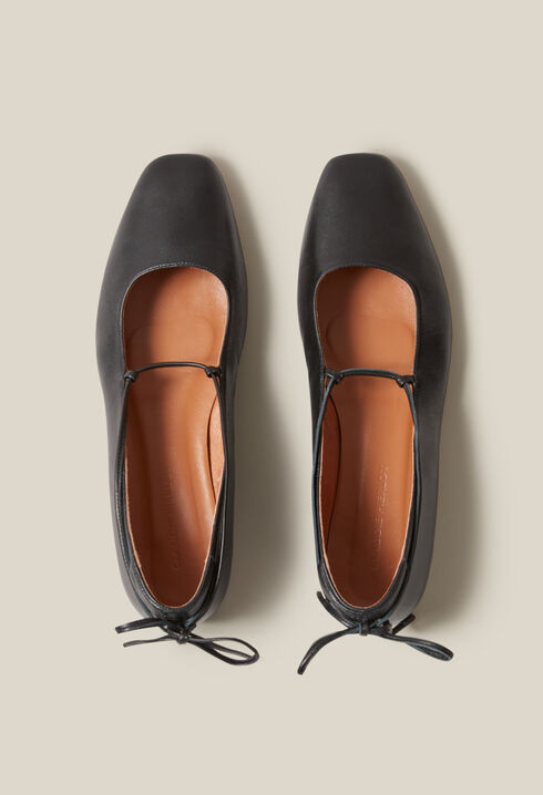 Ballerines cuir noir