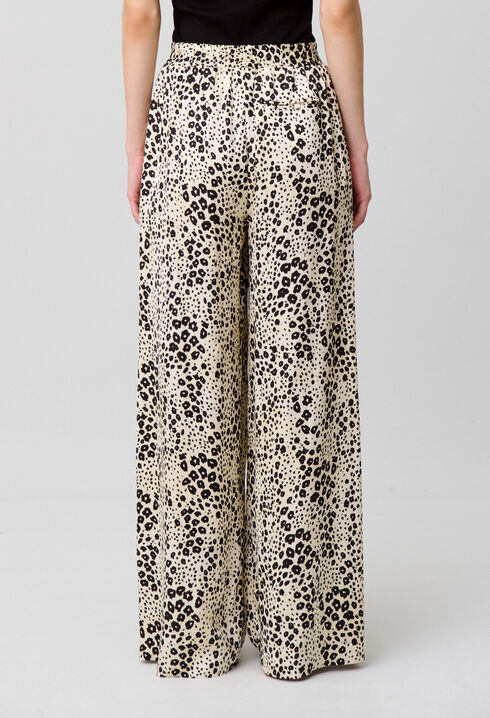 Pantalon satin imprimé animal