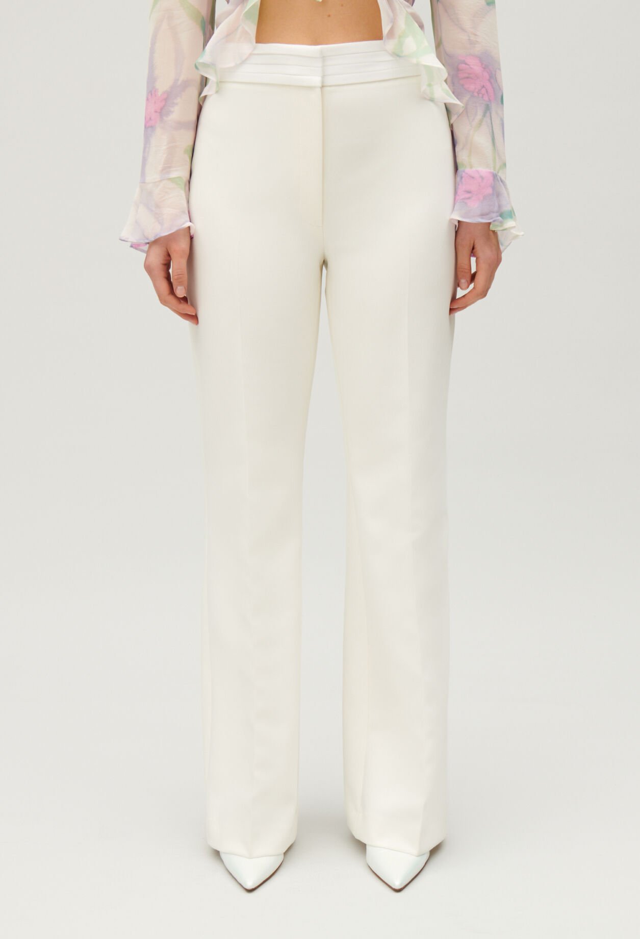 Pantalon droit tailleur blanc