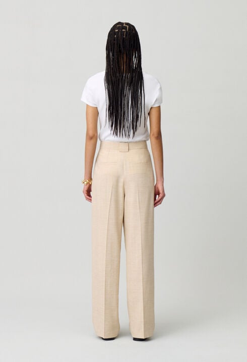 High-waisted wide-leg trousers