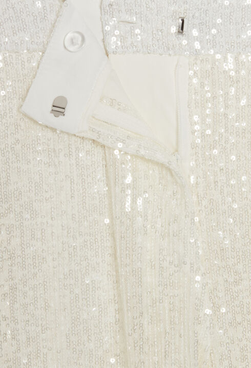 Pantalon à sequins blanc 