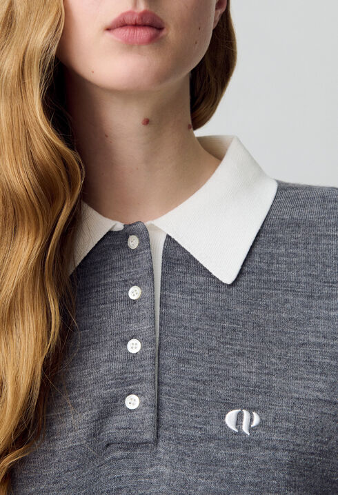 Pull polo maille fine