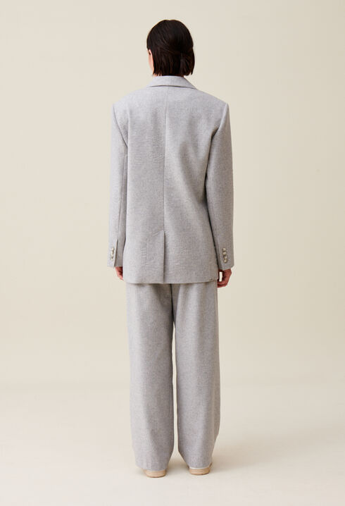 Veste tailleur gris laine mélangée