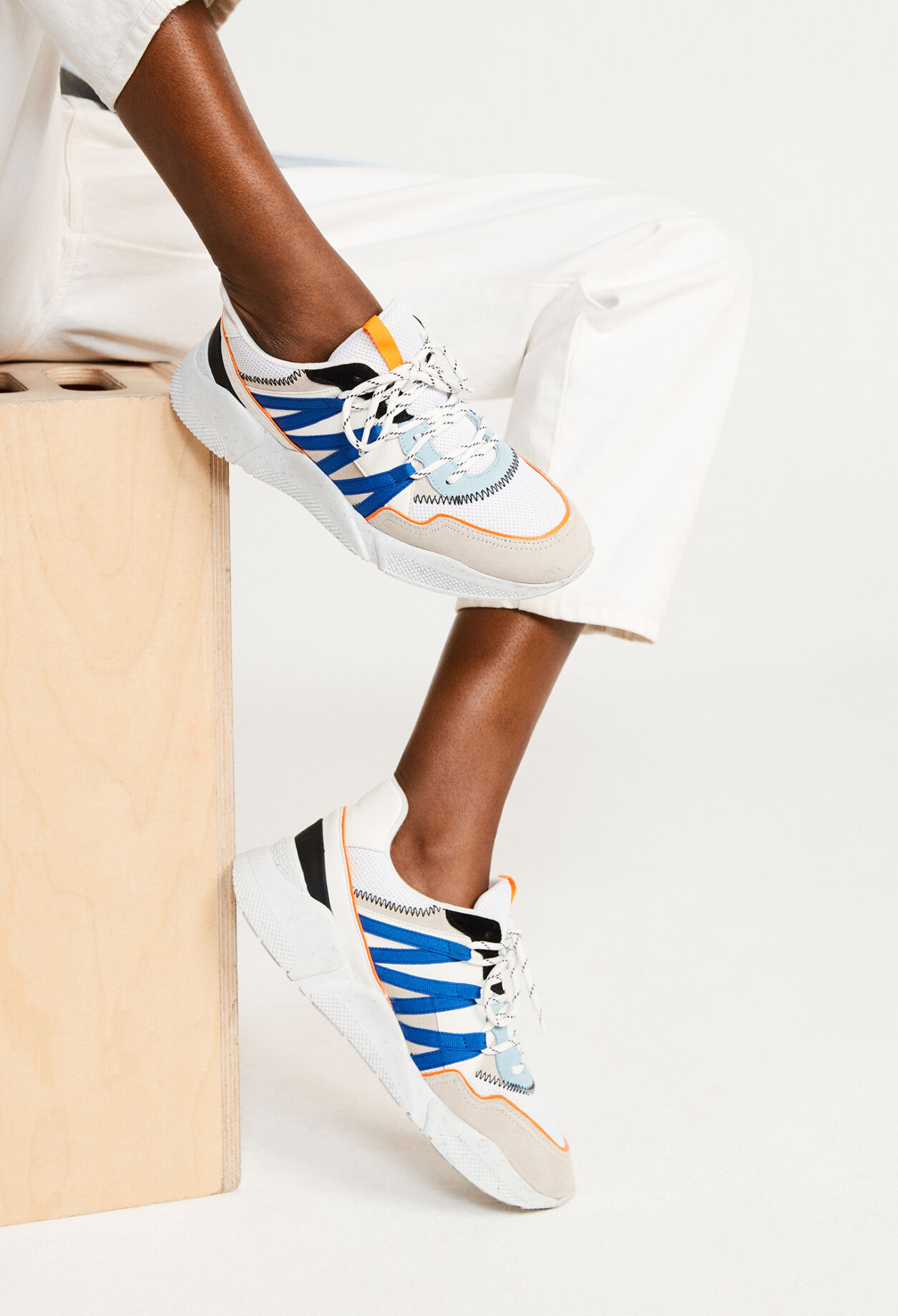 Sneakers graphiques en cuir