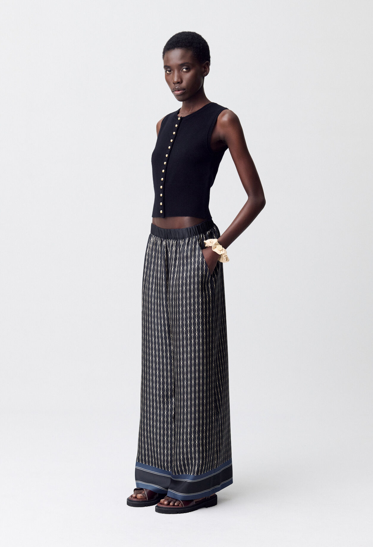 Pantalon fluide imprim&eacute;