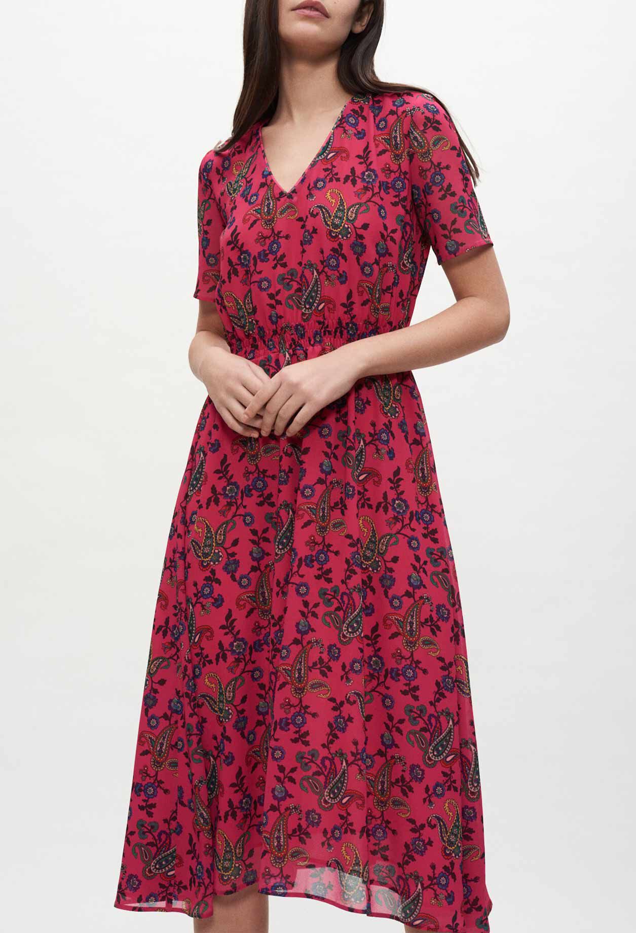Asymmetrical paisley dress