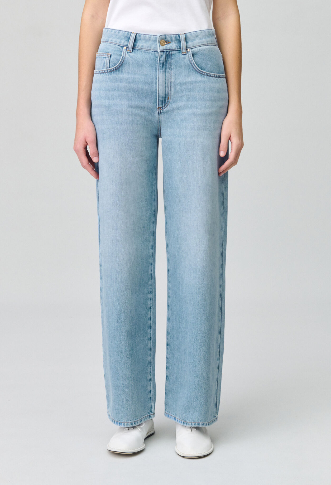 Straight Leg Denim Jeans