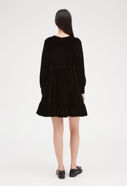 Black velvet short dress