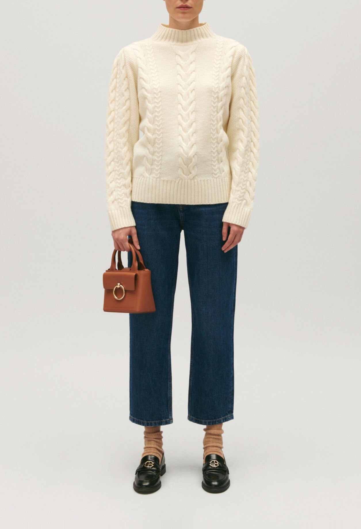 Ecru cable knit jumper