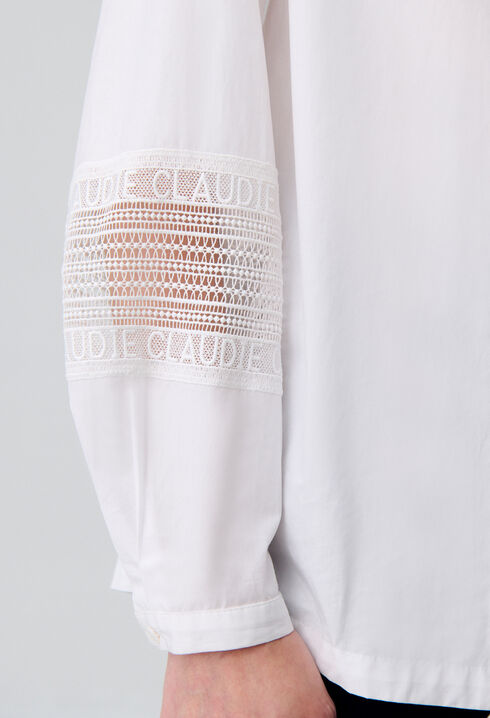 Chemise coton col volanté