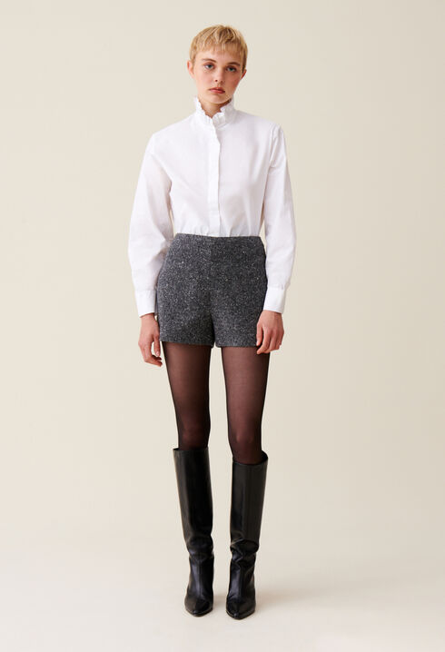 Grey tweed shorts