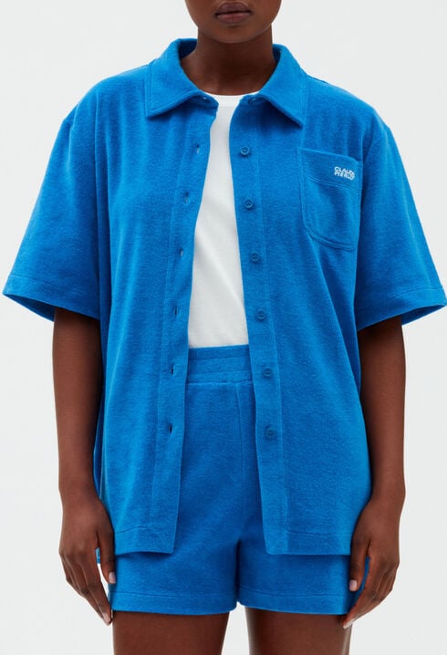 Chemise éponge bleue