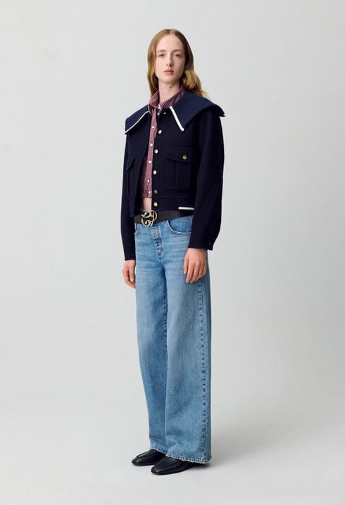 Manteau court laine