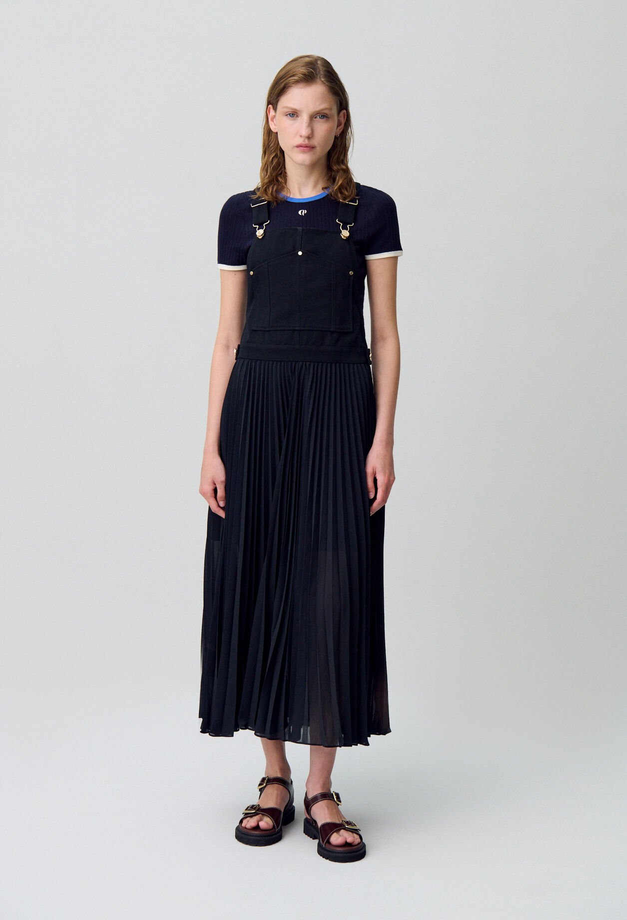 Robe longue plissée
