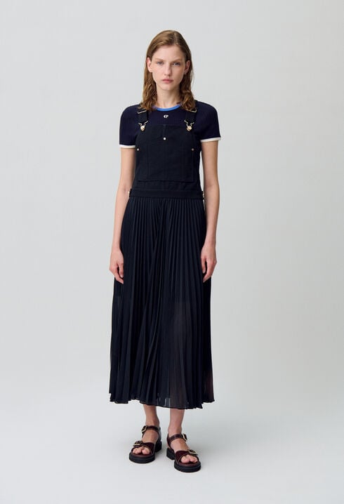 Robe longue plissée