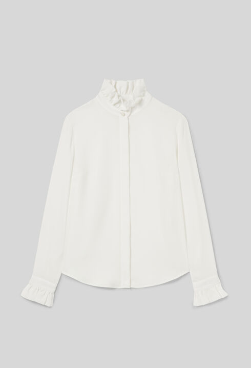 Chemise à col victorien écru