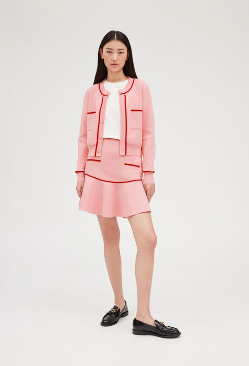 Pull maille sans manche bicolore