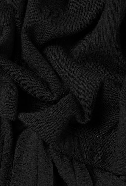 Twist black bi-material midi dress 
